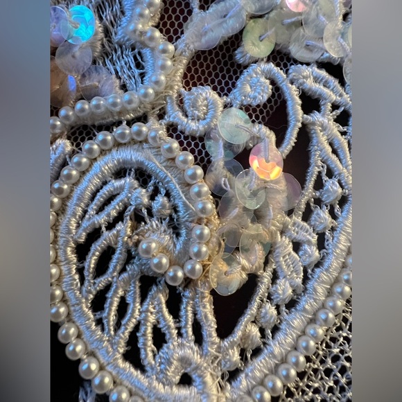 Vtg Jessica McClintock Velvet Hand Beaded Sequin Evening Gown Dress Burgundy 14 - Picture 17 of 17